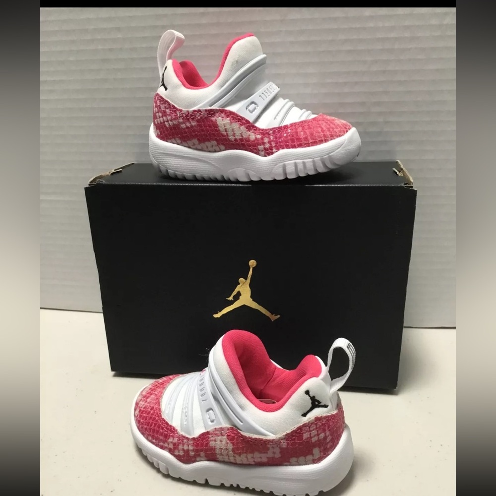 AIR JORDAN 11 RETRO LITTLE FLEX TD "WATERMELON" INFANT SZ. 4c BQ7104-106